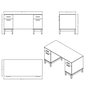 Hanah Home Etto - Mm1.44.02.W1 Escritorio de Estudio Madera y Roble Blanco